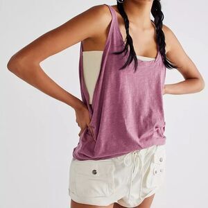 NWOT Free People Tank Top Relaxed Dropped Armholes  Workout Gym Sporty XS Gym